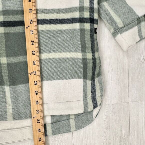 NWT Banana Republic Shirt Jacket Women L Green Plaid Flannel Shacket Oversized - Picture 14 of 16